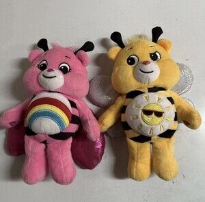 Care Bear Funshine Bumble Bee Cheer Lady Bug Bear Wings Plush 9" Special Edition